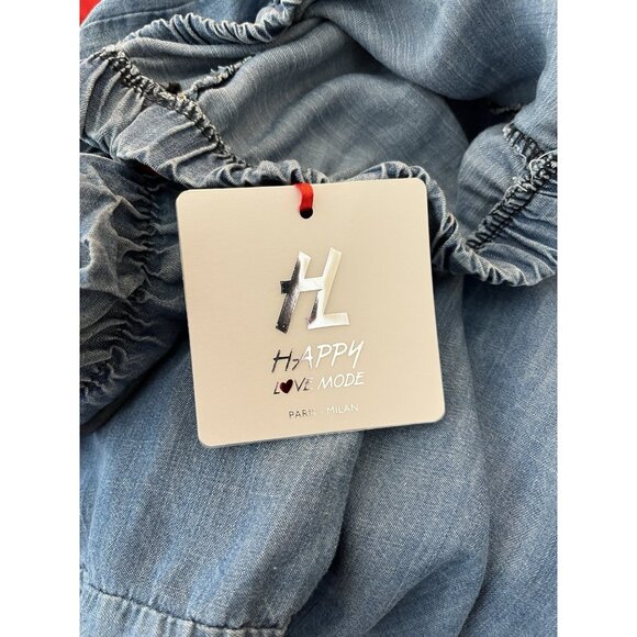 Medium Tencel Lightweight Denim Bubble Hem Maxi Skirt Boho Asymmetrical New FLAW - Picture 3 of 5